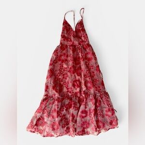 Lulu’s pink floral dress backless